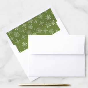 Snowflake Pattern   5x7 Lime Green   Holiday Envelope Liner