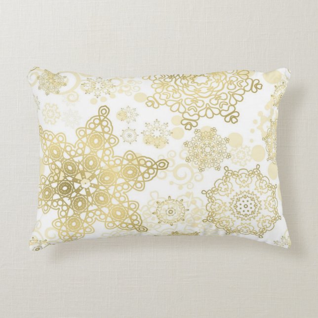 Snowflake pattern	 accent pillow (Front)