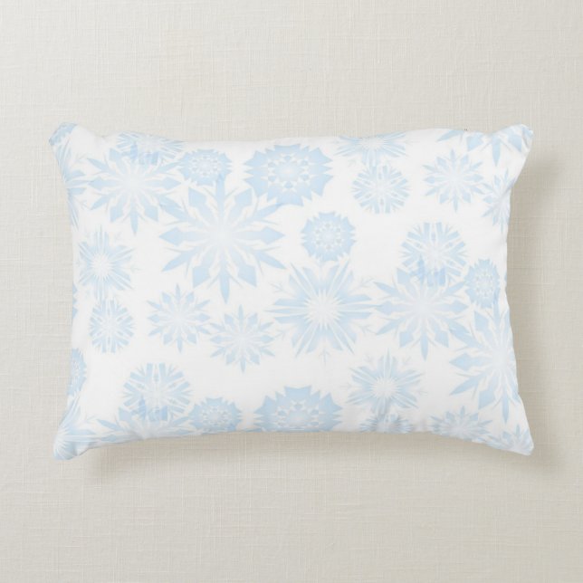 Snowflake pattern	 accent pillow (Front)