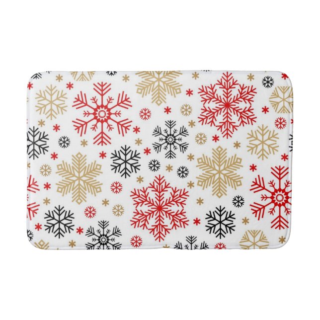 Snowflake pattern	 bath mat (Front)