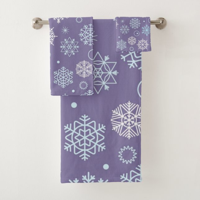 Snowflake pattern	 bath towel set (Insitu)