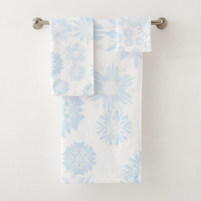 Snowflake pattern	 bath towel set (Insitu)