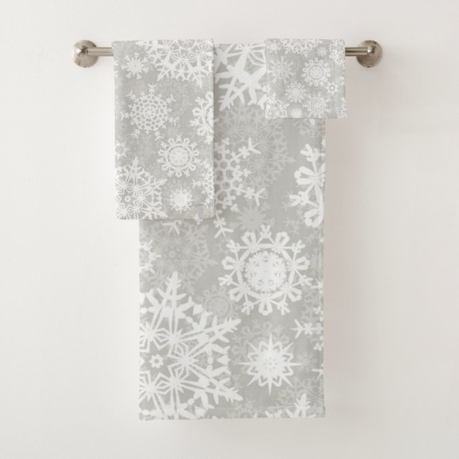 Snowflake pattern	 bath towel set (Insitu)