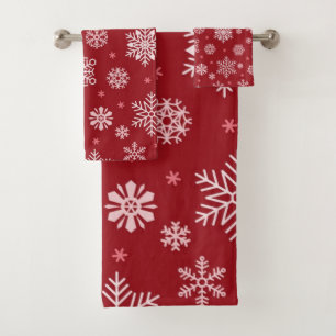 Snowflake pattern bath towel set