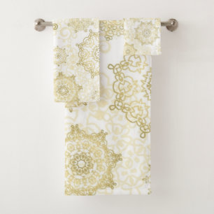 Snowflake pattern bath towel set