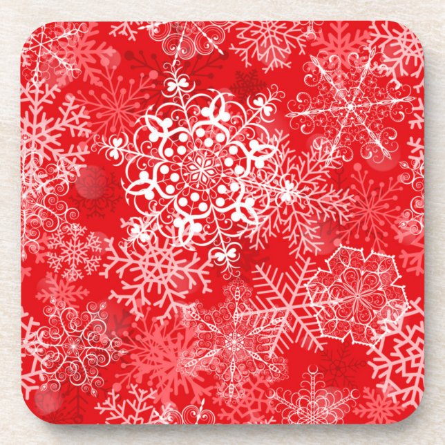 Snowflake pattern	 beverage coaster (Front)