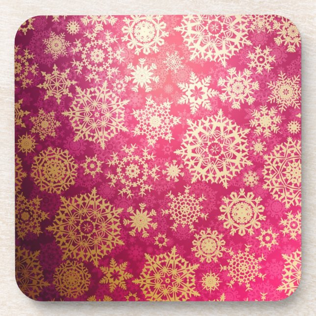 Snowflake pattern	 beverage coaster (Front)