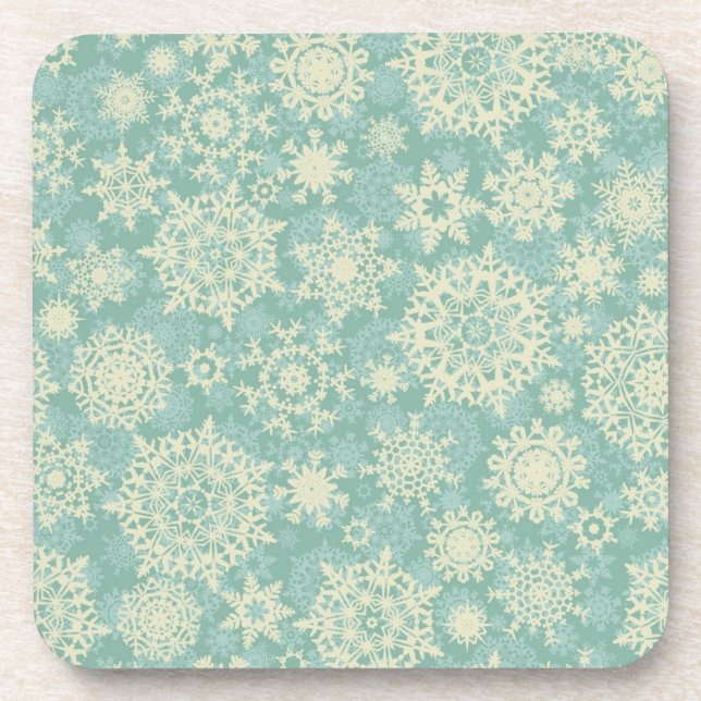 Snowflake pattern	 beverage coaster (Front)