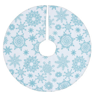 Snowflake Pattern Brushed Polyester Tree Skirt