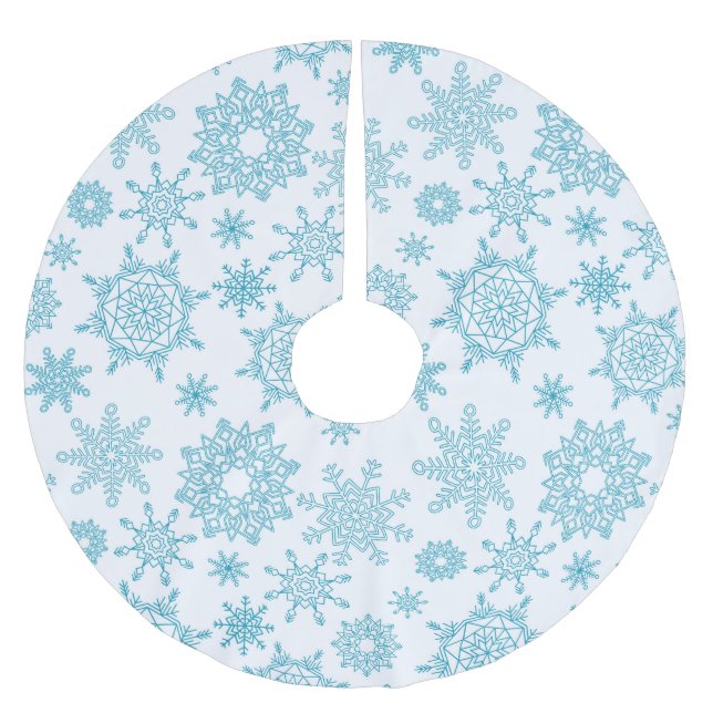 Snowflake Pattern Brushed Polyester Tree Skirt (Front)