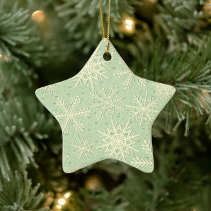 Snowflake pattern ceramic ornament