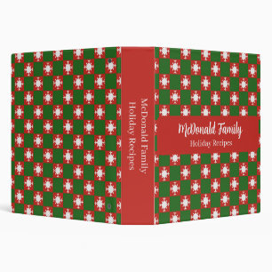 Snowflake pattern Christmas Holiday custom name 3 Ring Binder