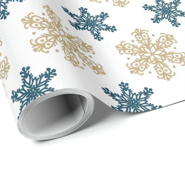 Snowflake Pattern Christmas Wrapping Paper (Roll Corner)