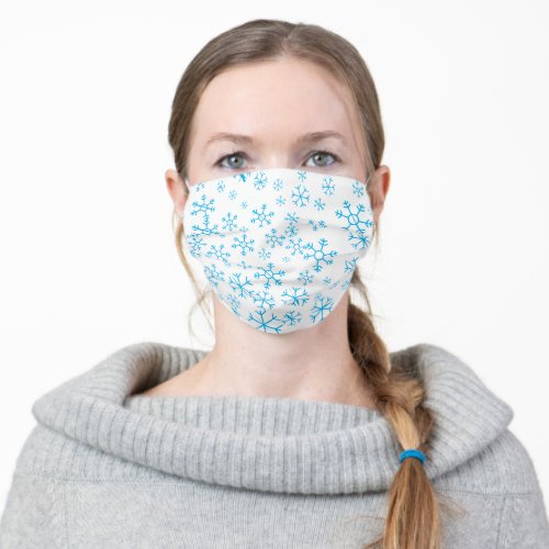 Snowflake Pattern Cloth Face Mask with Filter Slot