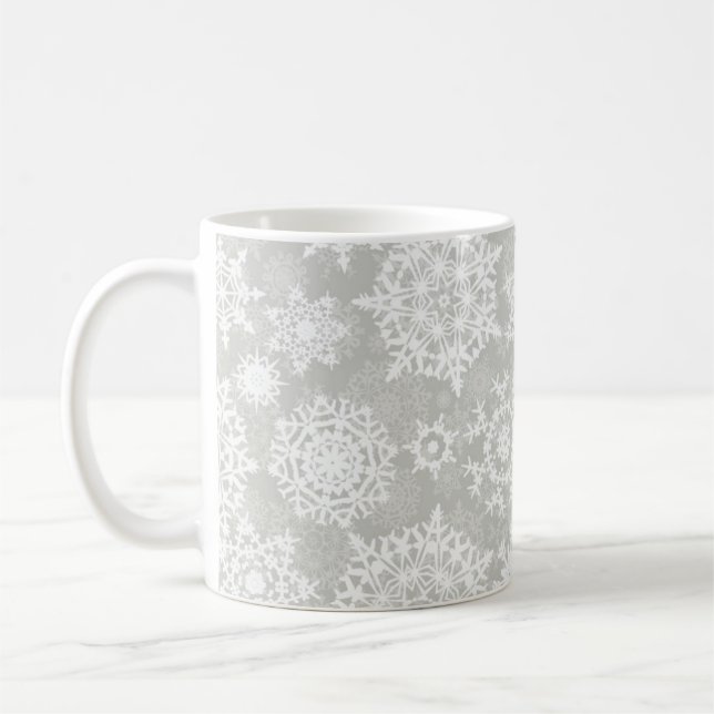 Snowflake pattern coffee mug (Left)