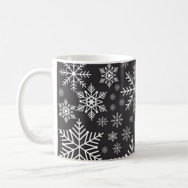 Snowflake pattern coffee mug (Left)
