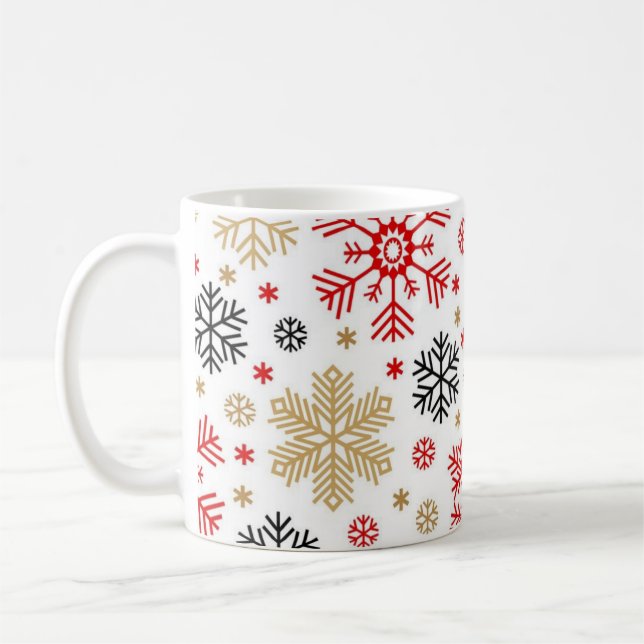 Snowflake pattern coffee mug (Left)
