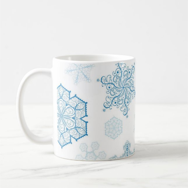 Snowflake pattern coffee mug (Left)