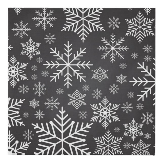 Snowflake pattern	 faux canvas print (Front)