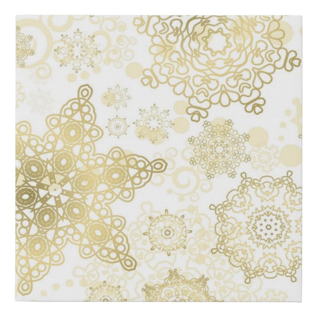 Snowflake pattern	 faux canvas print (Front)