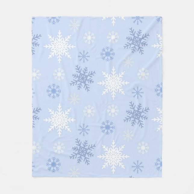 Snowflake pattern	 fleece blanket (Front)