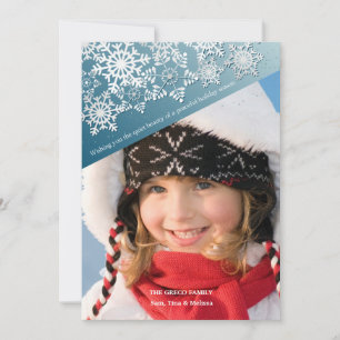 Snowflake Pattern Holiday Photo Card