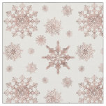 Snowflake Pattern In Faux Rose Gold Looking Color Fabric