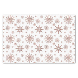 Snowflake Pattern In Faux Rose Gold Looking Color Tissue Paper