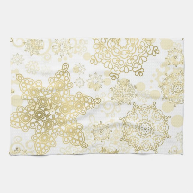 Snowflake pattern kitchen towel (Horizontal)
