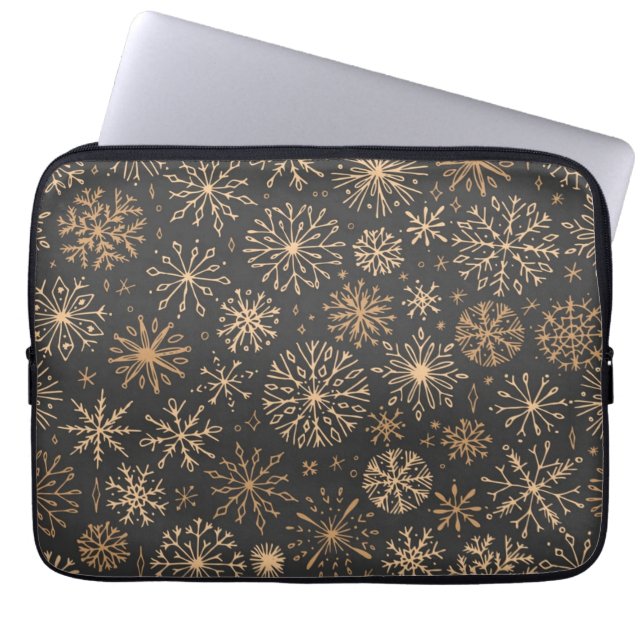 Snowflake pattern	 laptop sleeve (Front)