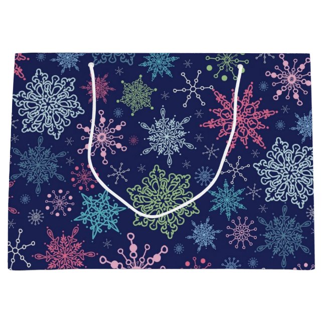 Snowflake pattern	 large gift bag (Front)