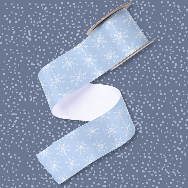 Snowflake Pattern Light Blue Ribbon (Snowflake pattern light blue ribbon)