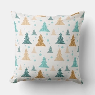 Snowflake pattern luxury tree throw pillow