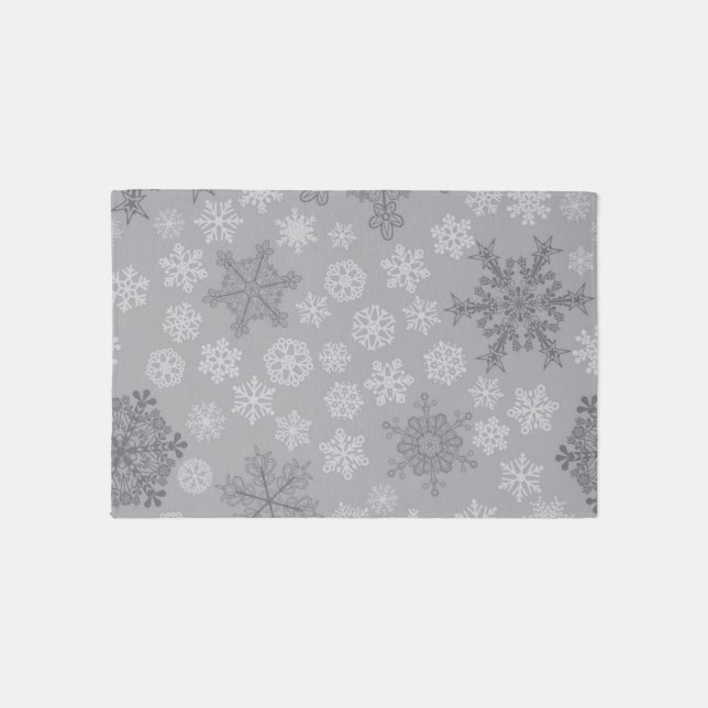 Snowflake pattern outdoor rug (Front)