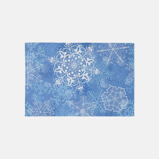Snowflake pattern	 outdoor rug (Front)