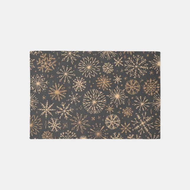 Snowflake pattern outdoor rug (Front)
