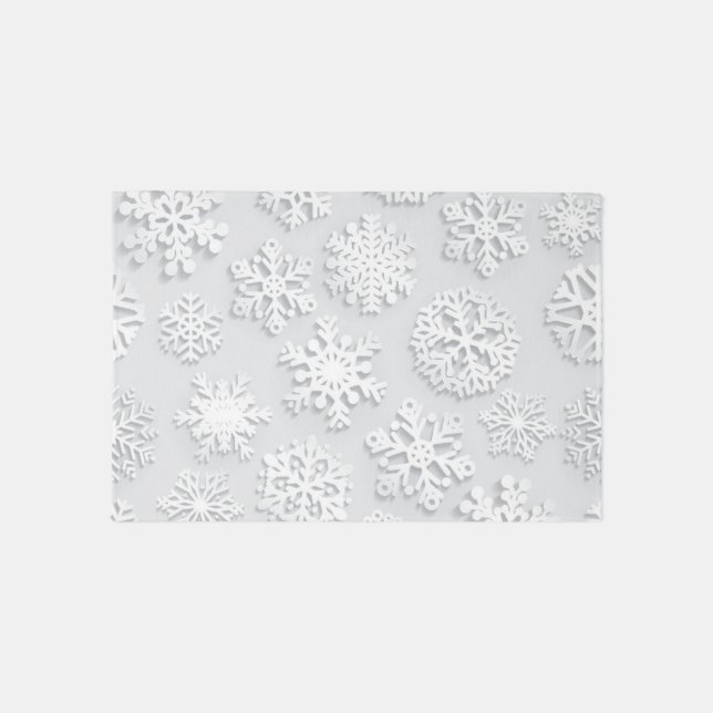 Snowflake pattern outdoor rug (Front)