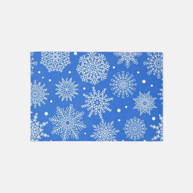 Snowflake pattern outdoor rug (Front)