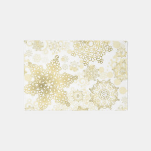 Snowflake pattern outdoor rug