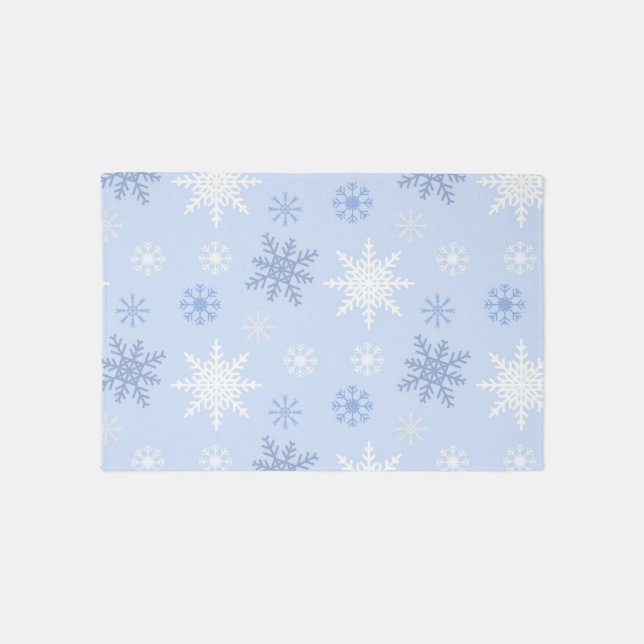 Snowflake pattern outdoor rug (Front)