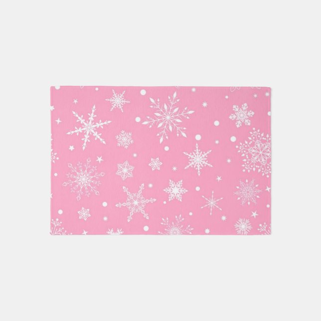 Snowflake pattern outdoor rug (Front)