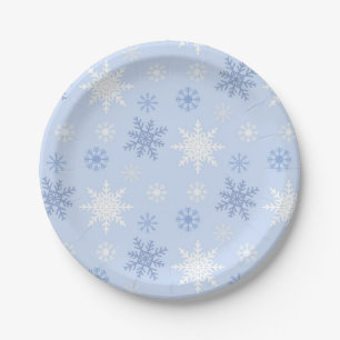 Snowflake pattern paper plates