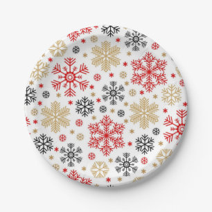 Snowflake pattern paper plates