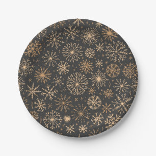 Snowflake pattern paper plates