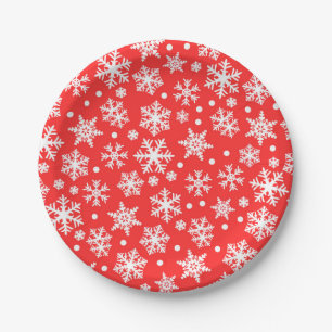 Snowflake Pattern Paper Plates