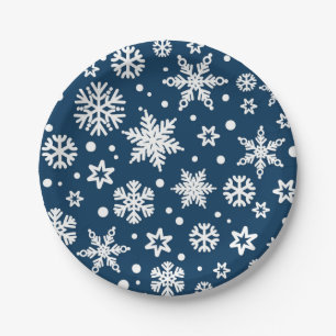Snowflake pattern paper plates