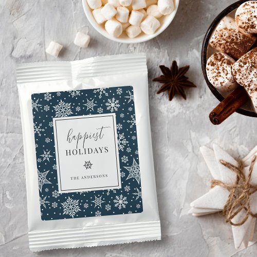 Snowflake Pattern Personalized Holiday Hot Chocolate Drink Mix