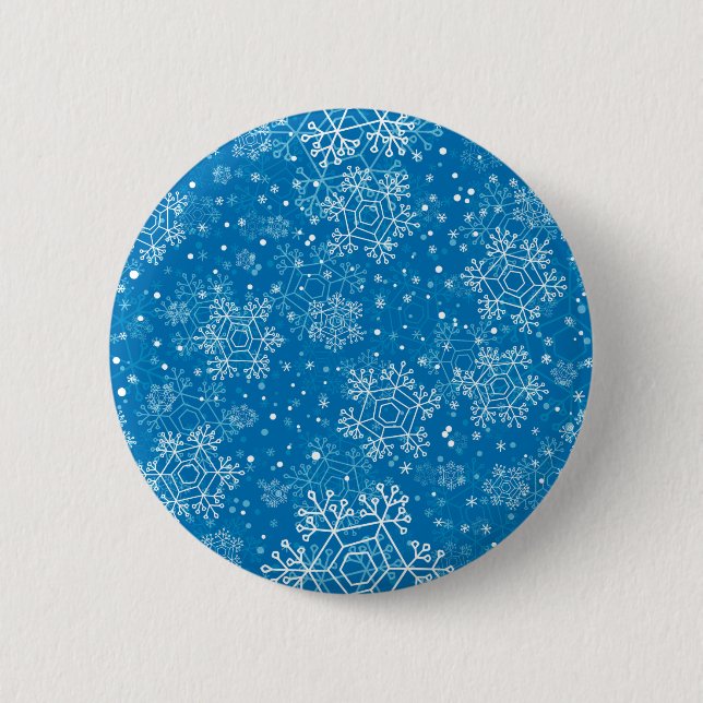 Snowflake pattern pinback button (Front)