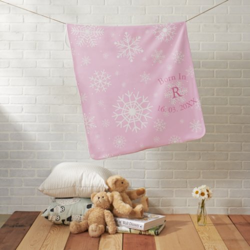 Snowflake Pattern Pink Manta para Beb Baby Blanket
