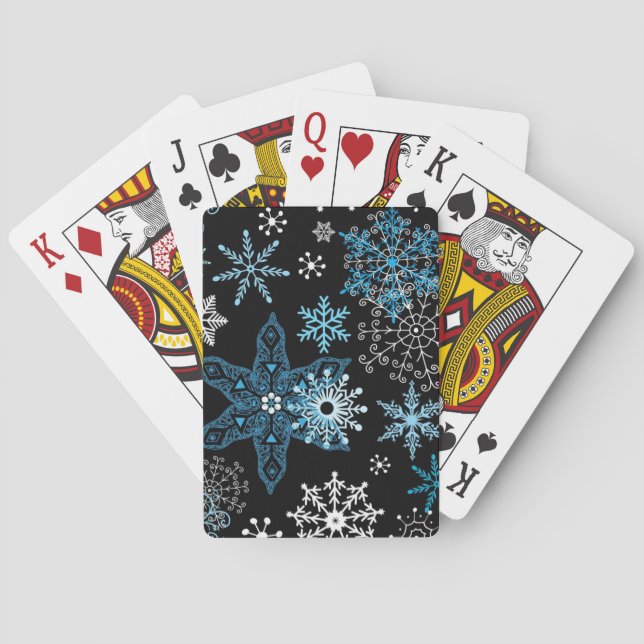 Snowflake pattern poker cards (Back)